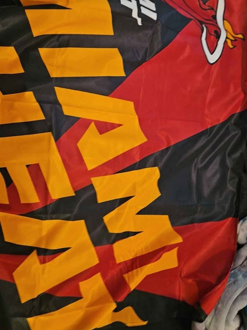 Miami Heat Graphic Red and Black Flag